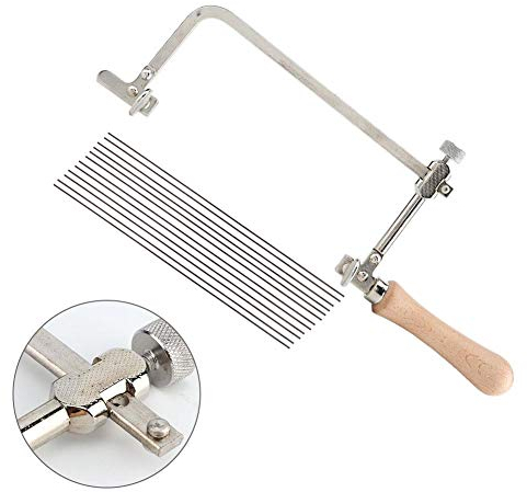 Laubsäge, DIY Holzbearbeitung Stahlsäge, Holzgriff Schmuck Werkzeugherstellung Schneidegriff Ausrüstung Sägebogen Ziehen Blume Hardware Säge Bügelsäge Rahmen Schmuck Werkzeuge