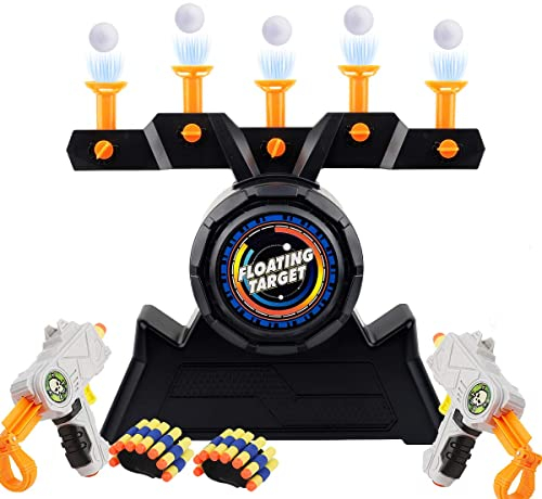 Herefun Juegos Tiro Blanco Flotante, Juego Objetivo Flotante, Objetivos Flotante de Tiro eléctricos Disparar, Juguetes Práctica Suspensión Bola Eléctricos, 10 Dardos (Naranja)