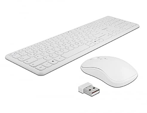 Delock USB Tastatur und Maus Set 2,4 GHz kabellos weiß 12703