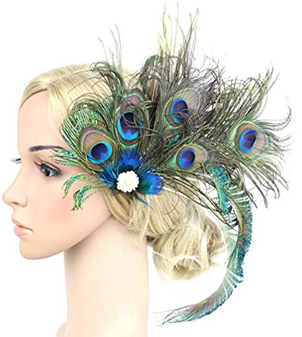 SOLUSTRE Flapper Kopfschmuck Hut Zubehör Fascinator Haar Clip Stirnband 1920S Kostüm Flapper Kopfschmuck Retro Party Haarnadel Retro Haar Pin