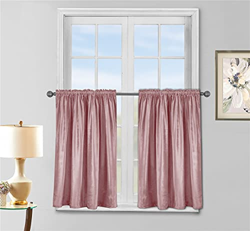 Dreamskull Kurzstores Gardinen Vorhänge 2er Set Scheibengardine Bistrogardine Landhaus Modern Kurz Küche Blickdicht Kurzgardine Stangendurchzug Wohnzimmer 90cm Hoch
