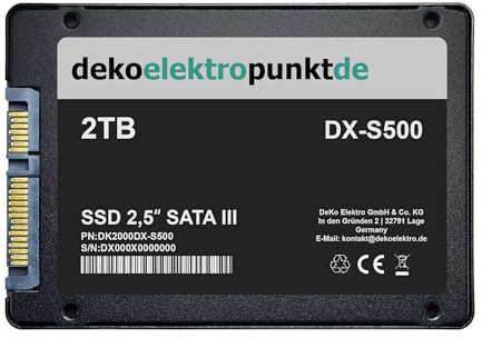 dekoelektropunktde 2 to Disque Dur SSD Convient pour ASUS P5K Deluxe/WiFi-AP Carte mère, Remplacement Alternatif 2,5 SATA3