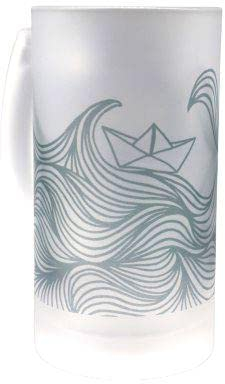 Paper Boat Handled Frosted Beer Glass | Beer Stein 450ml from Mustard and Gray