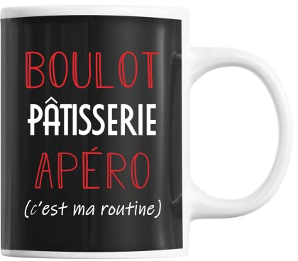 Planetee Mug Pâtisserie C'est ma Routine - Tasse Humour
