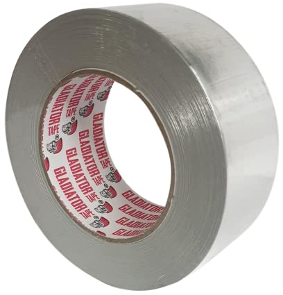 PACKnSELL (12 Pack) Gladiator® Aluminium Foil Tape, 48mm (2) x 45M, Adhesive Insulation Tape for Insulating, HVAC Repair, Sealing Ducts and Pipework (12)