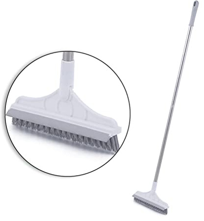 2-in-1-Schrubbbürsten, Bodenschrubber Badezimmer, Reinigungsbürste mit 112 cm Abnehmbarem Langer Griff Bürste Reinigung von Fliesen, Schrubben schwer erreichbare Stellen