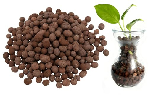 HOZEON 5,4 kg de galets d'argile naturelle, galets d'argile expansée, roches hydroponiques, petits galets d'argile LECA pour plantes, jardinage hydroponique, orchidées, drainage, décoration