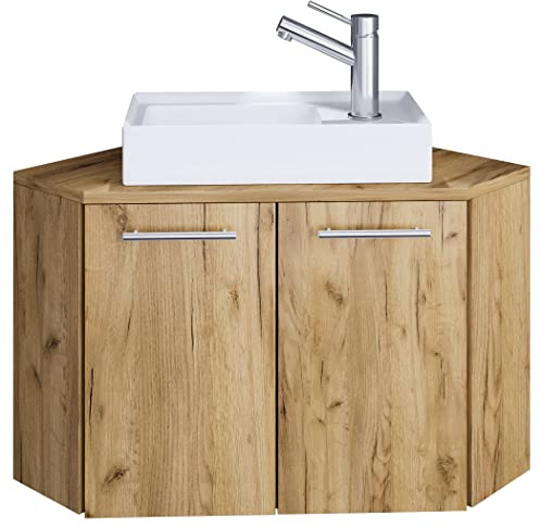 VCM Conjunto de Muebles de baño de 2 Piezas WC para Invitados Lavabo esquinero pequeño Vilosa Conjunto de Muebles de baño de 2 Piezas WC para Invitados Lavabo esquinero pequeño Vilosa