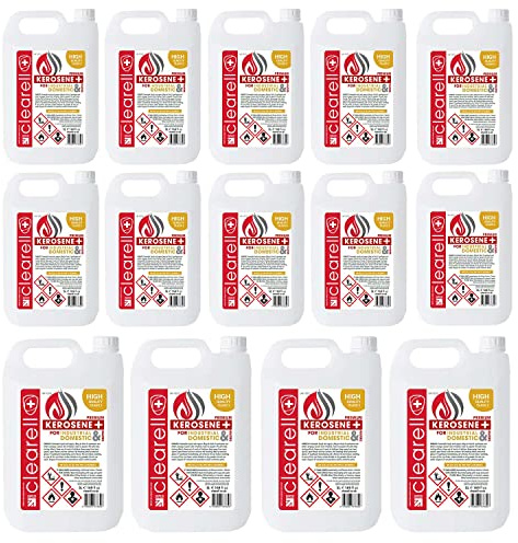 Clearell 70L | Pack of 14 x 5L | Premium Quality Kerosene Paraffin Heater Heating Oil Fuel | Compliant to BS2869C2 (5 Litres x 14 | 70 Litres)