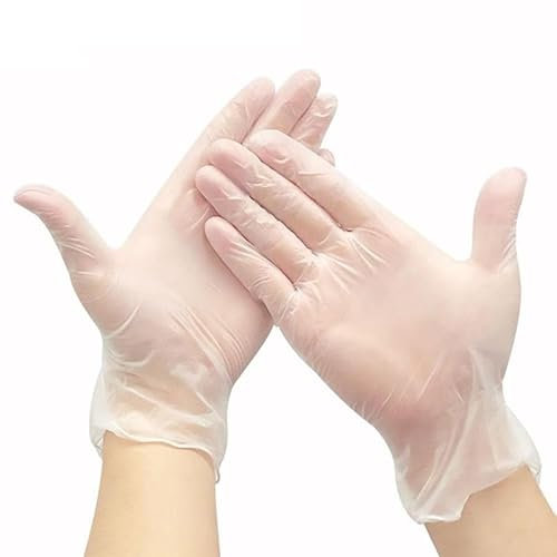 Guantes desechables de nitrilo Cocina multiusos Limpieza del hogar Jardinería Herramientas de reparación de automóviles (Color : Transparent 150g, Size : XXL)