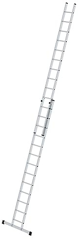 PROREGAL Sprossen-Schiebeleiter mit Standard-Traverse 2x13 Sprossen | Leiter, Teleskopleiter, Trittleiter, Bockleiter, Sprossen-Doppelleiter