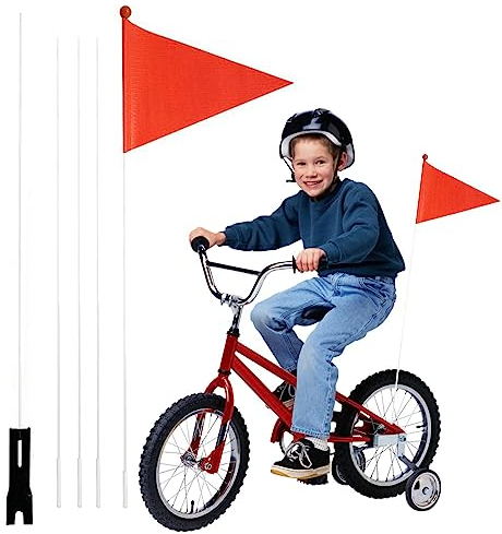 Beedozo Fahrrad-Sicherheitsflagge, Fahrradflagge mit Stange - Verstellbare 2,2 m Lange Outdoor-Flaggen | Fahnenmast-Hardware, reißfeste, robuste Fahnenmast-Fahrradfahne für Radfahren im Freien