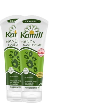2er Pack Kamill Hand- & Nagelcreme CLASSIC (2 x 100ml) - beruhigt & schützt mit Bio-Kamille aus kontrolliert biologischem Anbau, mit veganen Inhaltsstoffen & ohne Mikroplastik
