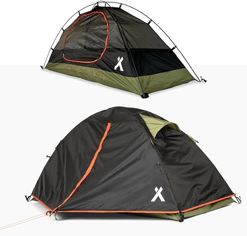 Bear Grylls 1 Person Hiking & Backpacking Tent - 3 Season Ultralight, Waterproof Tent for Camping with Rain Fly and Footprint - - Black