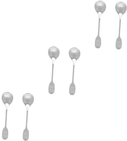 OUNONA 6pcs Soup Spoons Stainless Steel Serving Spoons Easy to Clean for Tea Dinner and Gatherings