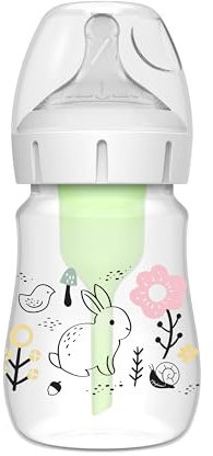 Dr. Brown's Biberón Anticólicos Boca Ancha Bosque 150 ml | Sistema de ventilación interna patentado que evita que el bebé trague aire durante la toma