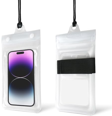 Widisun White Waterproof Phone Pouch 1 Pack Ipx8 Floating Waterproof Phone Case White Waterproof Phone Bag with Lanyard for Beach,Swim,Boating,Hiking,Protect Phone, Camera, Cash