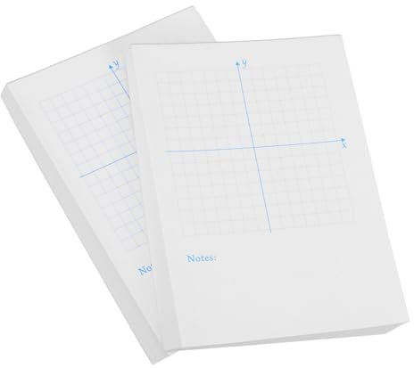 Operitacx 2 Bücher Millimeterpapier Mit X-Y-Achsen-Koordinatenrasterpapier Millimeterpapierblock Mathe-Millimeterpapier Für Büroschulbedarf