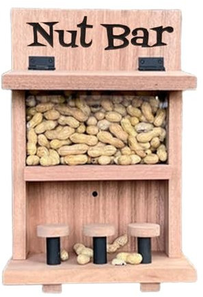 Eichhörnchen-Futterstation aus , Eichhörnchen-Nuss-Bar-Futterstation, Eichhörnchen-Futtertisch, Eichhörnchen-Futtertisch, Barhocker, Baumdekoration