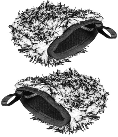 Mammoth Fluffmeister Mini Microfibre Wash Mitt For Car Wheels | Wheel Mitt or for car washing other small areas of | Detailing finger mitt. (2 Pack) Washmitt