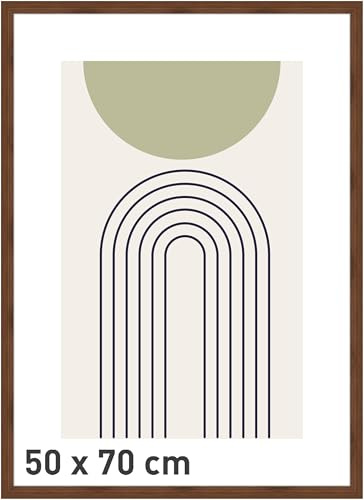 accent by nielsen Holz Bilderrahmen Velino, 50 x 70 cm, Dunkelbraun | Holz (MDF) Posterrahmen im Hoch- & Querformat zum Aufhängen Dunkelbraun matt Echtglas