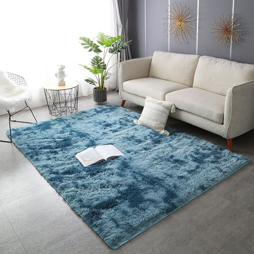 Luxuriöser nordischer Langflor-Teppich für Wohnzimmer und Schlafzimmer, weiche Matte für den Boden, 140 x 200 cm