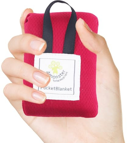 HTTDSLF Mini Pocket Picnic Blanket Sandproof Beach Mat, Lightweight Waterproof Sand Free Foldable Thin Ground Sheet for Outdoors Camping Hiking Travel, 70 x 110cm Red (1-2 People)