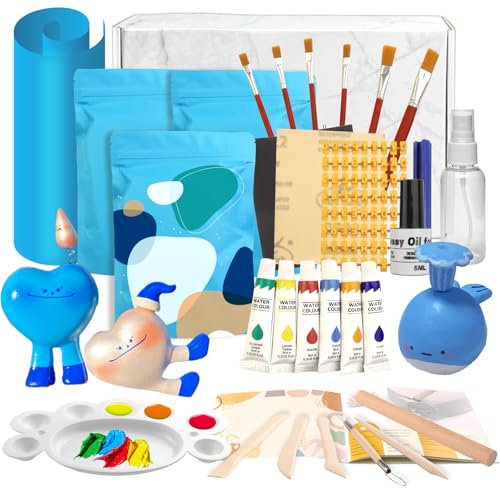 YnewL Ton Töpferset für Anfänger für Zuhause - Lufttrocknend. Töpfer Set mit Aquarell Pigment, Anleitung und Werkzeugen - Perfekt für Kreative Projekte DIY