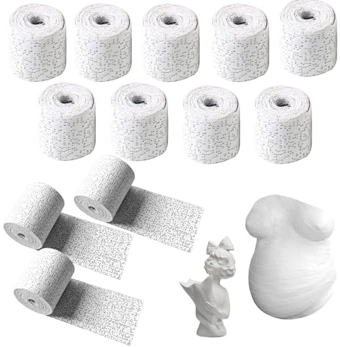 DGMI 12 Rollen Babybauch Gipsabdruck Set 5cm x 2,7m Gipsabdruck Babybauch Gipsbinden zum Basteln Babybauch Gipsbinden Gibsbindenden zum Basteln für Bauch Schwangerschaft Textur-Malerei Skulpturen