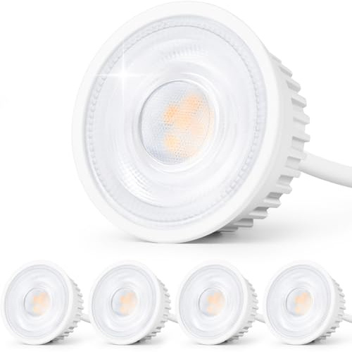 GeyouLux LED Modulo 230V Ultrapiatto ø50x23mm per Faretti da Incasso Spot da Incasso - 5W 500LM IP44 Angolo di Emissione 38° 2700K Bianco Caldo - Sostituzione Lampadina MR16/GU10 - Set da 4