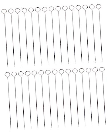 Brochettes de Barbecue Inox 30 Pièces pour Griller, Acier Inoxydable