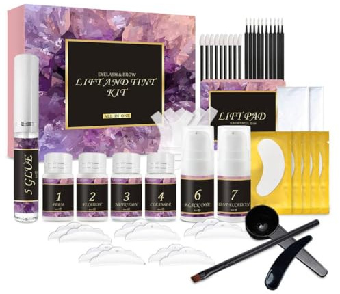 Ghzste 2 en 1 Lash Lift Kit de Laminación de Cejas, Cejas y Tint Kit - Laminación de Pestañas - Kit de inicio para brows de ojos completos y pestañas más largas