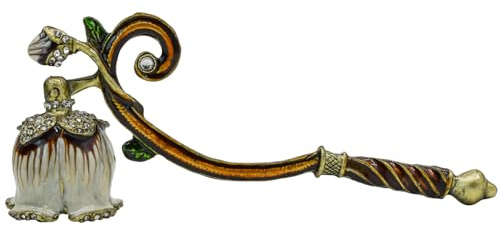 MrMrKura Candle Snuffer, Decorative Candle Extinguisher Snuffer with Long Handle, Vintage Metal Candle Tool for Putting Out Candle Flame Safely (White)
