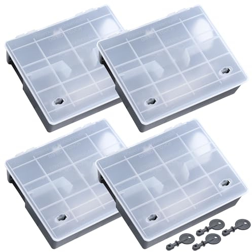 Agrarflora Köderstation Sparset Kompaktbox Transparent - stabile Rattenbox im Vorteilspack - Nagerköderstation für Ratten - wetterfeste Köderbox zur sicheren Ausbringung von Giftködern - 4 Stück