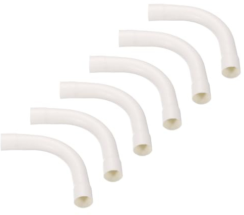 QUARKZMAN PVC Rohrbogen Kupplung 25mm Richtungsänderung Für Schlauch Elektroinstallationsrohr 6 Stück