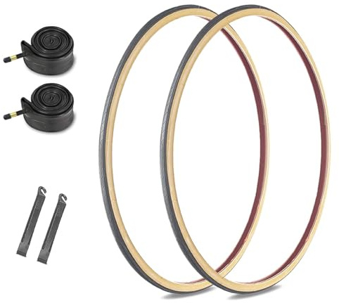 2PCS 700x23C Fahrradreifenset Mit Zwei Schläuchen Und Reifenhebern 700 23C Pannensichere Fahrradreifen Für Rennräder, Mountainbikes, Gravelbikes Und Hybridräder