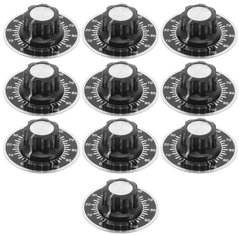 MAGICLULU Boutons Potentiomètres Bakélite 6 Mm Trou Intérieur, Lot 20 Pièces avec Disques Gradués, Contrôle Précis du Volume et Tonalité pour Équipements Audio, Laboratoire et Usage