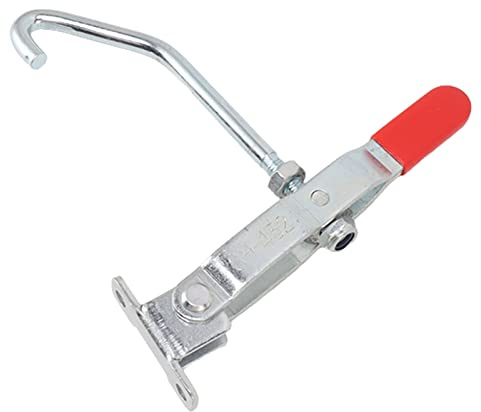 Pwshymi J Hook Toggle Clamp, Heavy Duty Pull Latch, Adjustable Galvanized Iron Clamp for Door Case Trunk Smoker Lid, 21.5x5x4.3cm