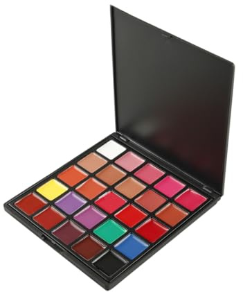 KAJNBN Palette Rossetti 25 Colori Idratante e Sovrapposizione Multicolore in Pigmento per Ragazze e Donne, Kit Cosmetico Elegante e Completo
