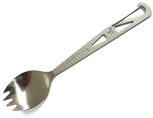 Lifeventure Titanium Forkspoon Spork – Ultraleichtes Campingbesteck, ideal für Camping oder Reisen, Grau