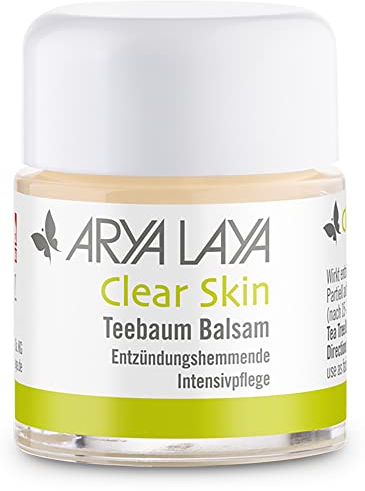 ARYA LAYA Clear Skin Teebaum Balsam, 20 ml – Intensivpflege als Maske oder Creme bei fettiger & entzündlicher Haut, mildert Juckreiz und Pickel für einen ebenmäßigen Teint, vegan