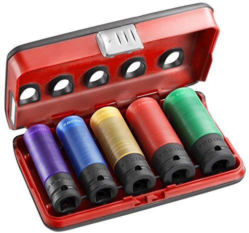 FACOM - Coffret à Douille à Choc Renforcée 1/2 - NSI.5L - Coffret Outils Complet - Douilles NSI.15L, NSI.17L, NSI.19L, NSI.21L et NSI.22L - Décolletage avec Cerclage Métallique - Boîte de Rangement