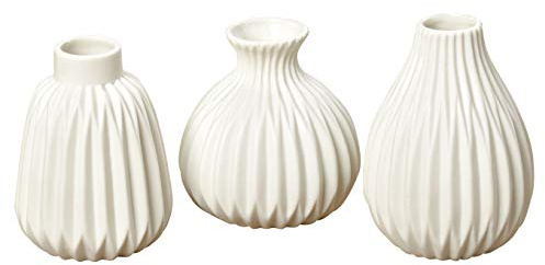 Vase Esko Dekoration weiß Porzellan H11 cm 3 er Set