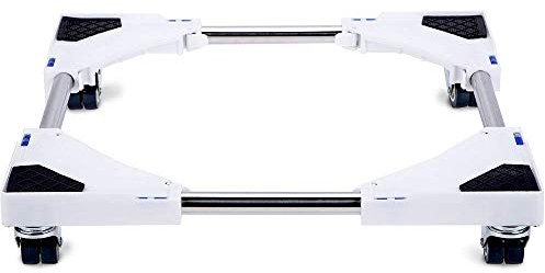 SMONTER Base réglable et mobile multifonctionnelle avec roulettes pour sèche-linge, machine à laver et réfrigérateur,4 roues,blanc