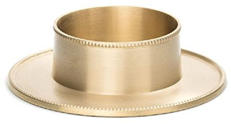 Kerzenständer Gold mit Perlrand Matt Ø 60 mm, für Taufkerzen, Kommunionskerzen, Trauerkerzen, für Kerzen Ø 6 cm