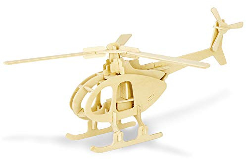 Georgie Porgy 3D Holz Puzzle Tier Bausteine für Kinder Puzzle pädagogisches Spielzeug Geschenk (JP233 Hubschrauber)
