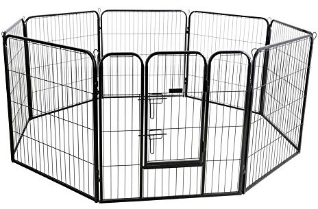 Kerbl 80577 Hunde- und Welpengehege 80x77cm, 8 Elemente, mit Türe, 20.12 kg