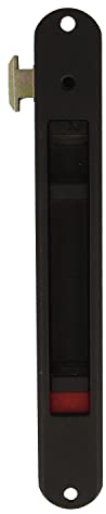 Amig 22655 Chiusura finestre e Porte scorrevoli MOD.3650, Serratura a Gancio da Incasso, in Alluminio Finitura Nera, Dimensioni: 174 x 23 mm, Nero, 0