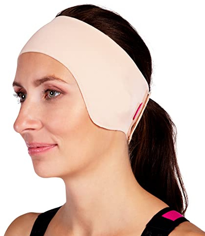LIPOELASTIC PU 03 – Otoplastie Réglable avec Velcro – D’oreille Post-Chirurgie – Compression Double Couche – Unisexe – Bandeau Oreille Chirurgie Plastique (Beige, L)