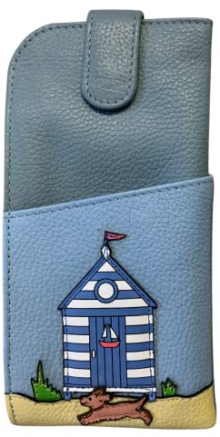 Mala Leather Sandbaniks Beach and Dog Glasses Case Wide fitting (Blue)